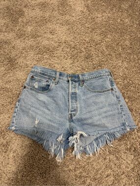 Levi’s 501 Original Fit High Rise Denim Jean Shorts - Luxor Light Wash Size 30